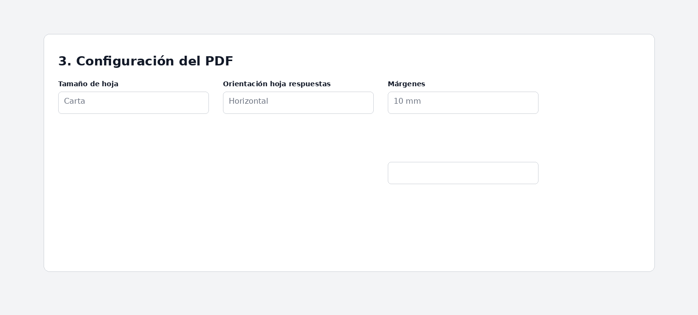 Configuración del PDF